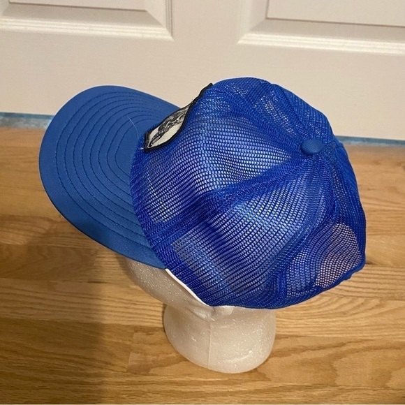 Vintage WNYTPA Patch Mesh Snap Back Trucker Hat Blue Made in USA Tractor Pull - Picture 5 of 9